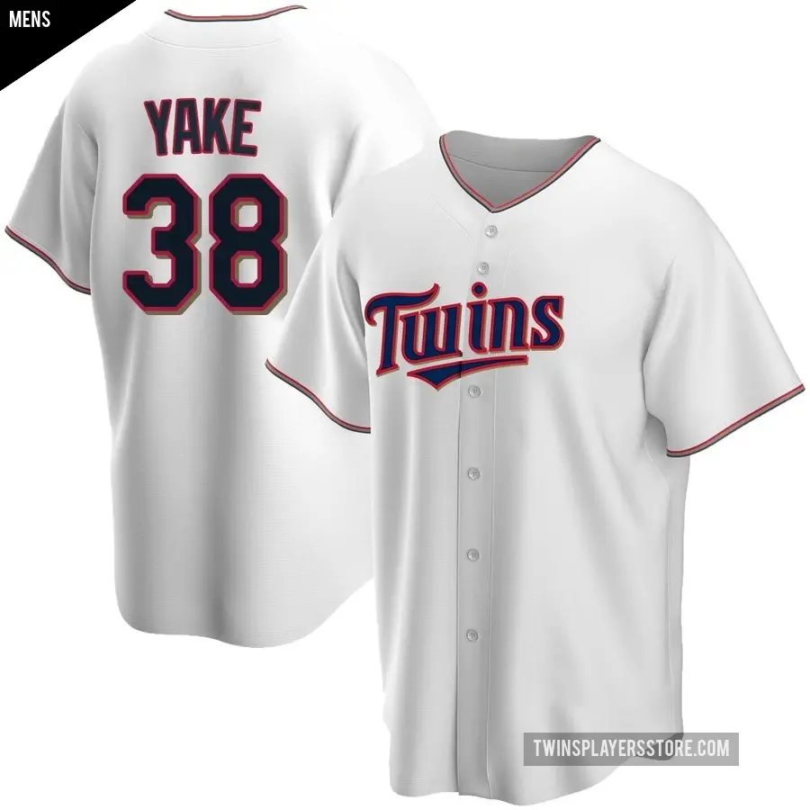 Men's Minnesota Twins ＃38 Ernie Yake Replica White Home Jersey