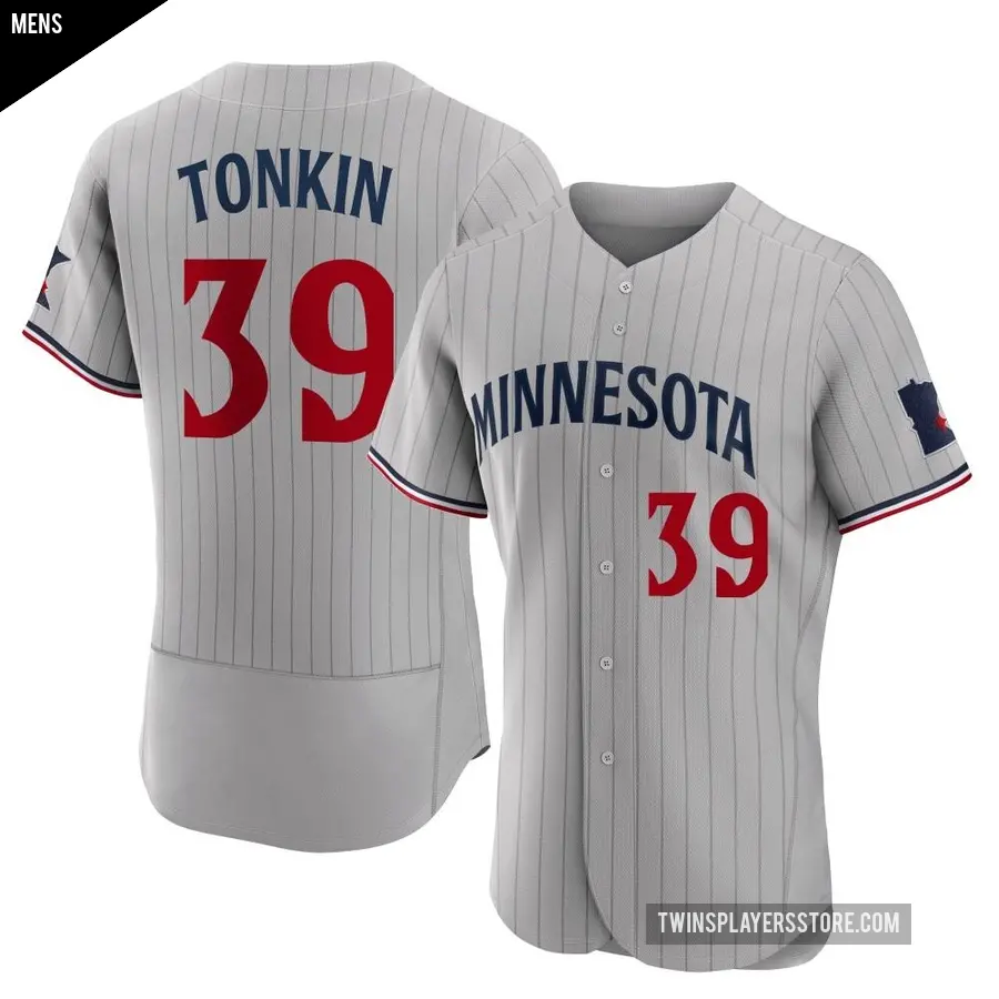 Men's Minnesota Twins ＃39 Michael Tonkin Authentic Gray Road Jersey