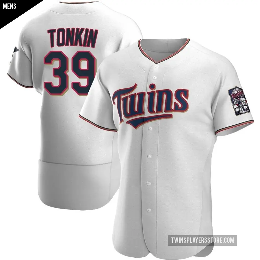 Men's Minnesota Twins ＃39 Michael Tonkin Authentic White Home Jersey