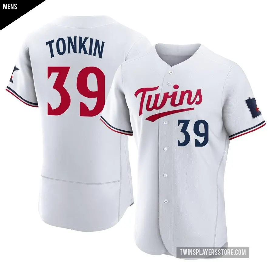 Men's Minnesota Twins ＃39 Michael Tonkin Authentic White Home Jersey