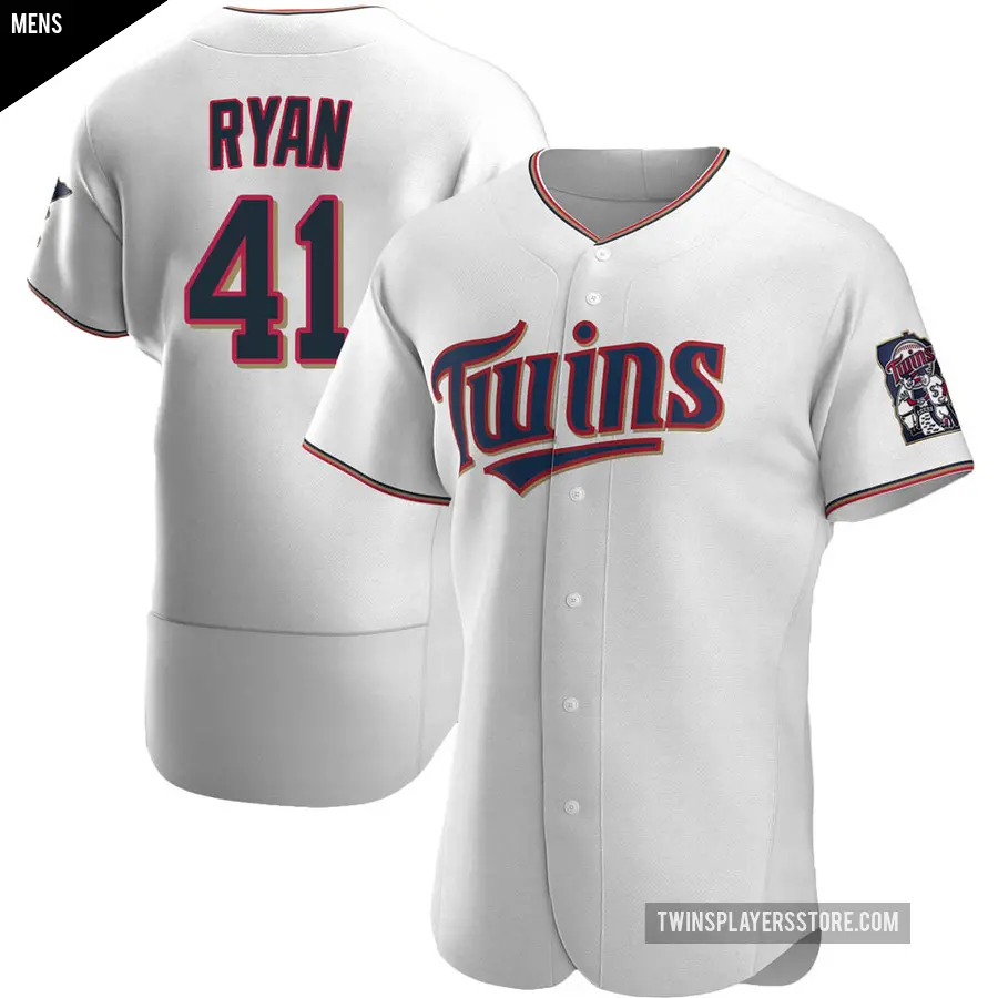 Men's Minnesota Twins ＃41 Joe Ryan Authentic White Home Jersey