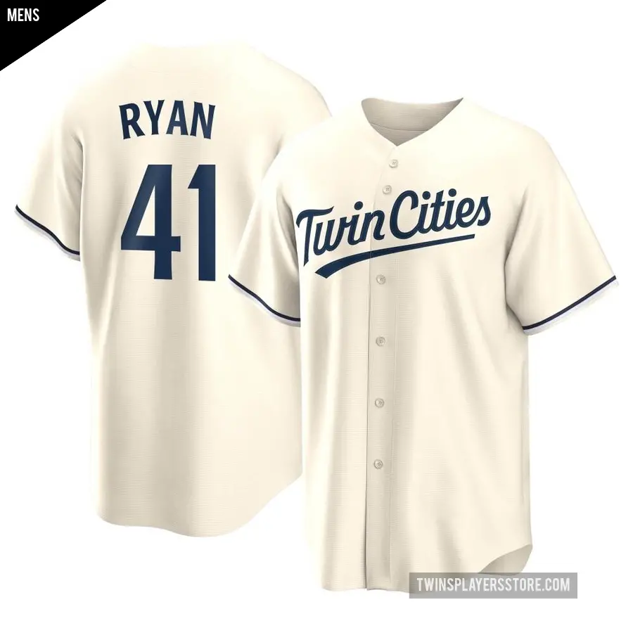 Men's Minnesota Twins ＃41 Joe Ryan Replica Cream Alternate Jersey