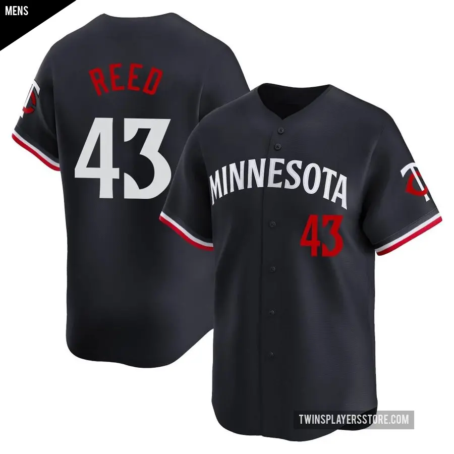 Men's Minnesota Twins ＃43 Addison Reed Limited Navy Alternate Jersey