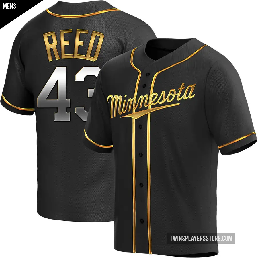 Men's Minnesota Twins ＃43 Addison Reed Replica Gold Black en Alternate Jersey