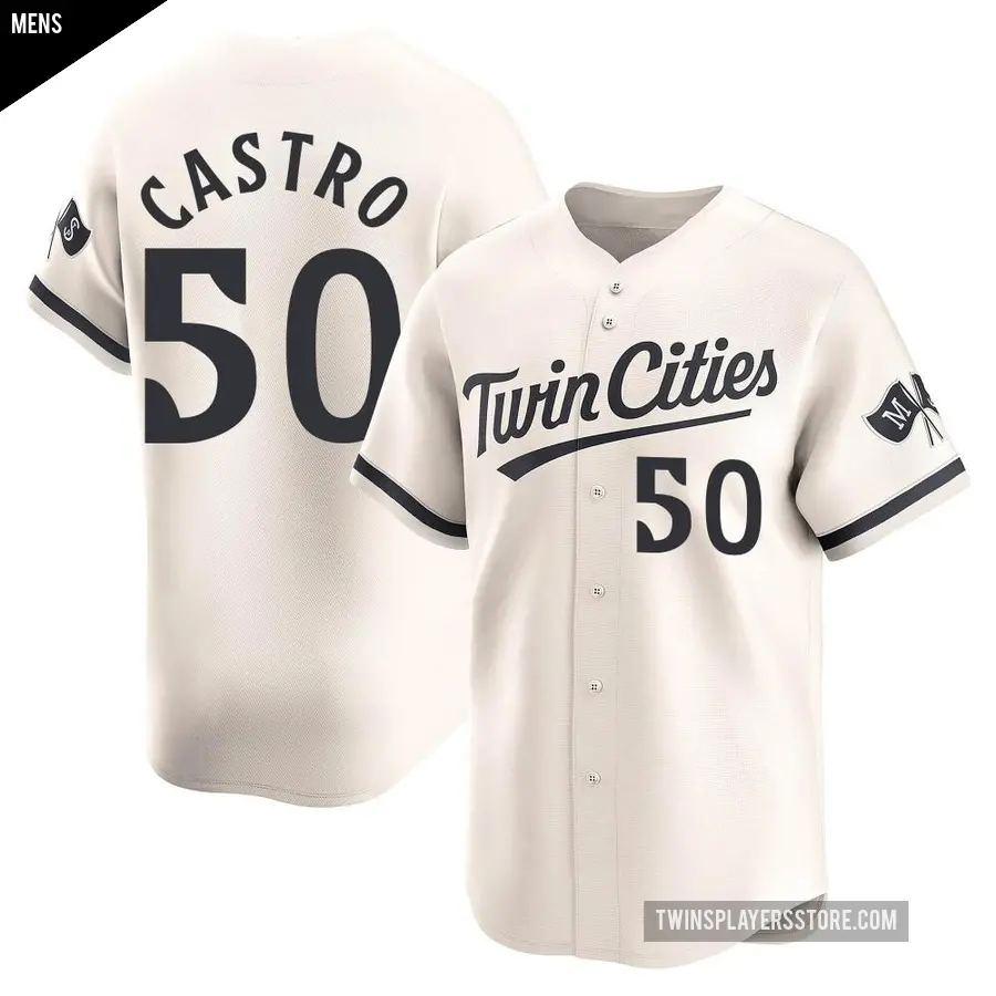 Men's Minnesota Twins ＃50 Willi Castro Limited Cream Alternate Jersey