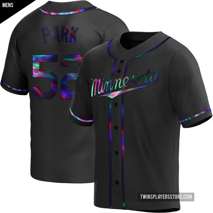 Men's Minnesota Twins ＃52 Byung-Ho Park Replica Black Holographic Alternate Jersey