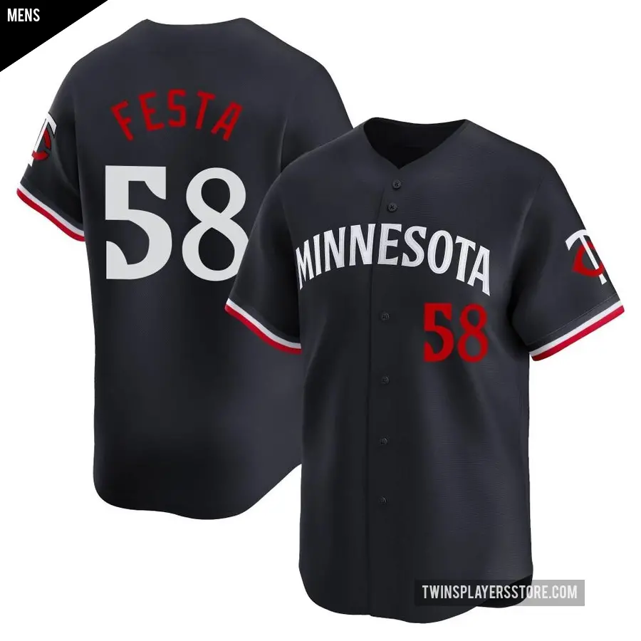 Men's Minnesota Twins ＃58 David Festa Limited Navy Alternate Jersey