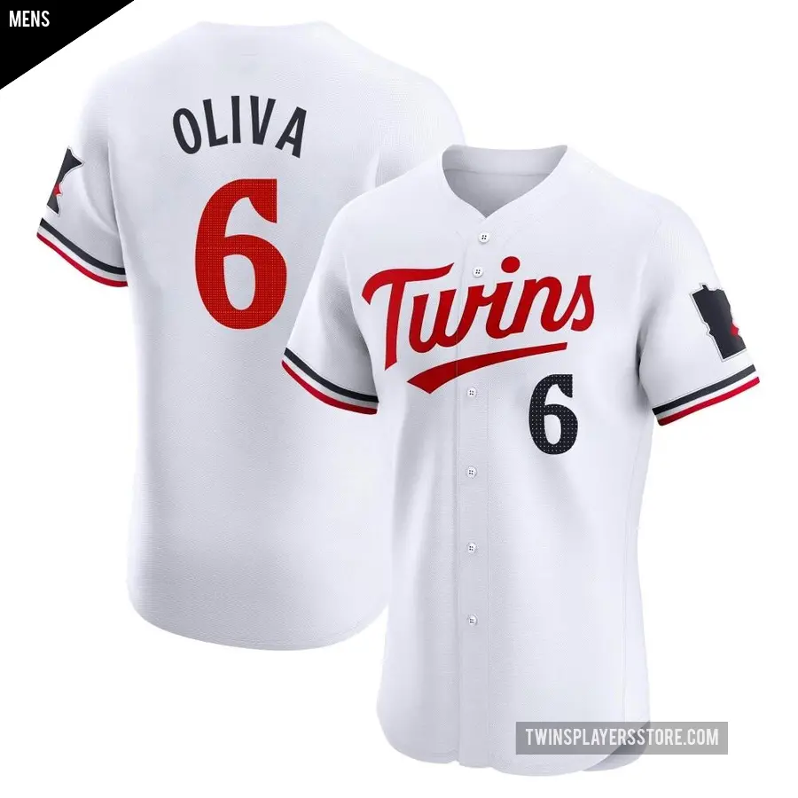 Men's Minnesota Twins ＃6 Tony Oliva Elite White Home Jersey