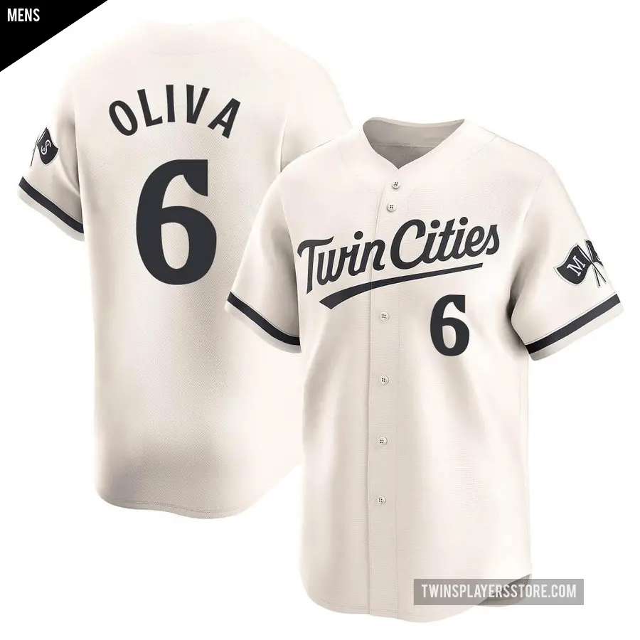 Men's Minnesota Twins ＃6 Tony Oliva Limited Cream Alternate Jersey