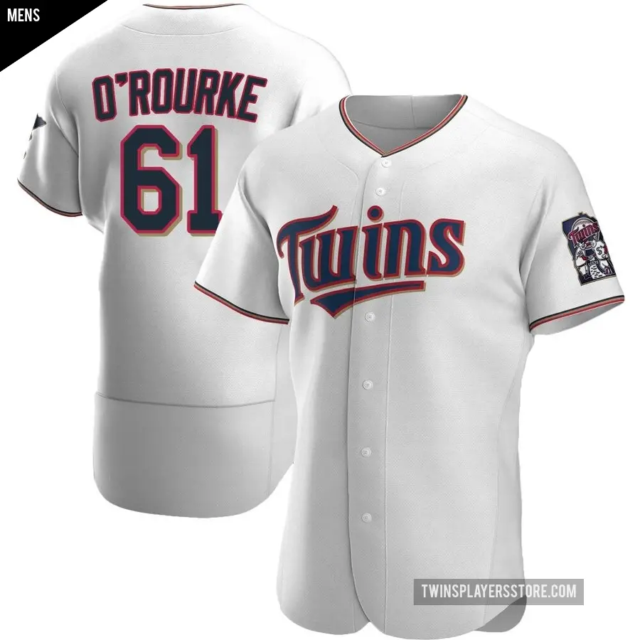 Men's Minnesota Twins ＃61 Ryan O'rourke Authentic White Ryan O'Rourke Home Jersey