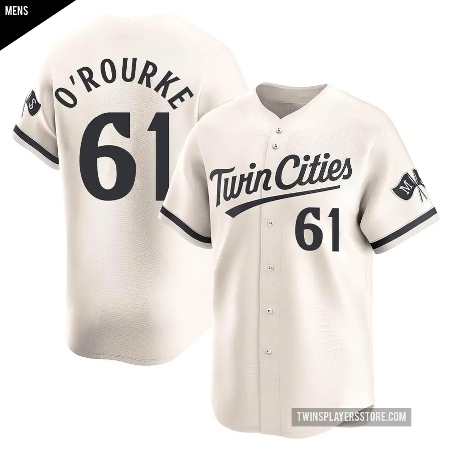 Men's Minnesota Twins ＃61 Ryan O'rourke Limited Cream Ryan O'Rourke Alternate Jersey