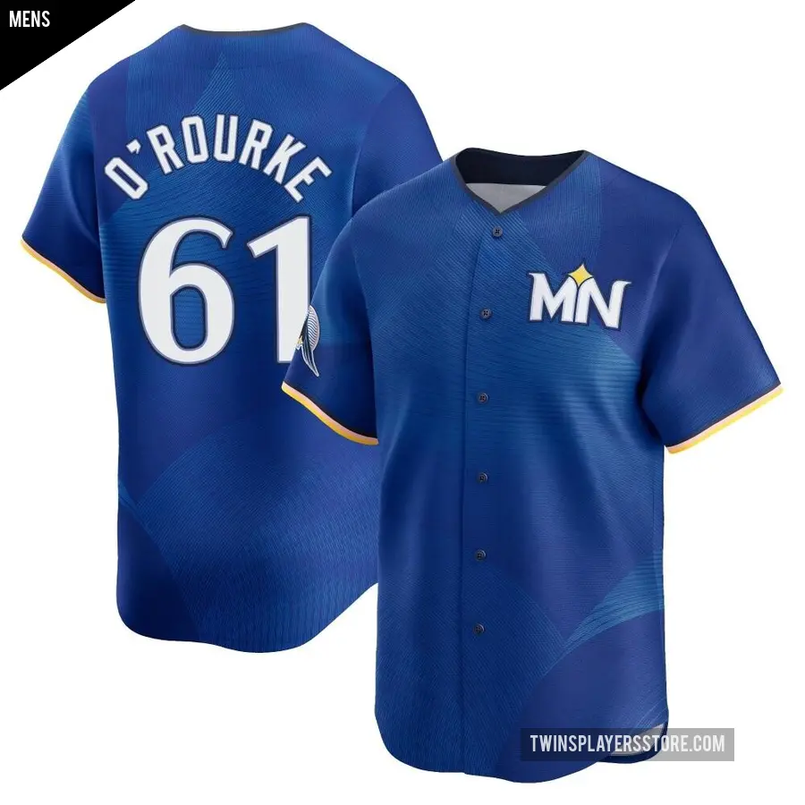 Men's Minnesota Twins ＃61 Ryan O'rourke Limited Royal Ryan O'Rourke 2024 City Connect Jersey