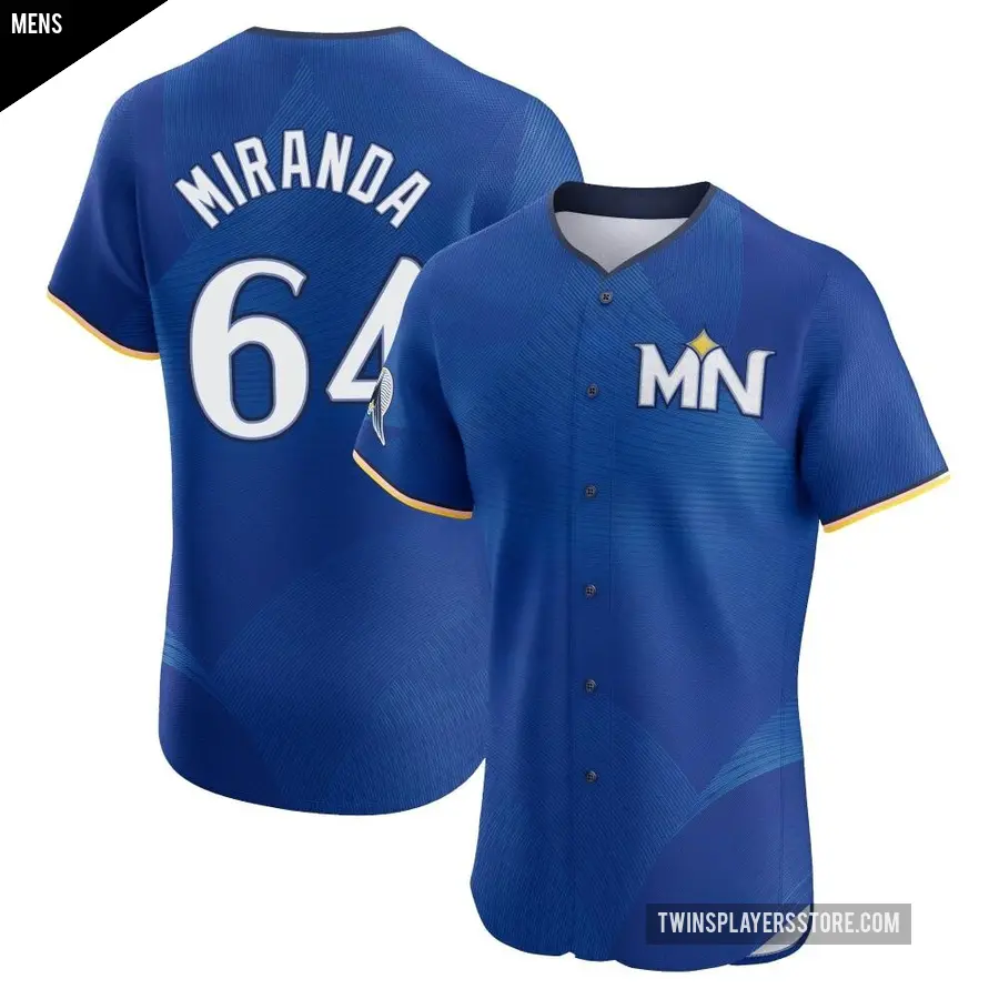 Men's Minnesota Twins ＃64 Jose Miranda Elite Royal 2024 City Connect Jersey