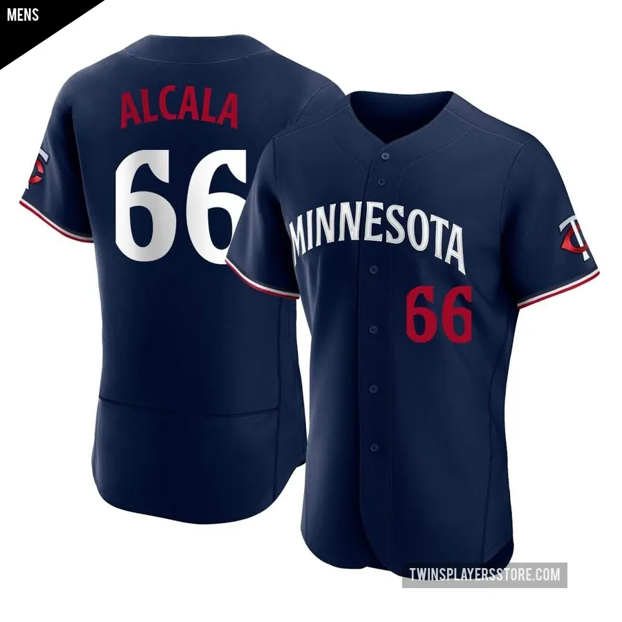 Men's Minnesota Twins ＃66 Jorge Alcala Authentic Navy Alternate Jersey