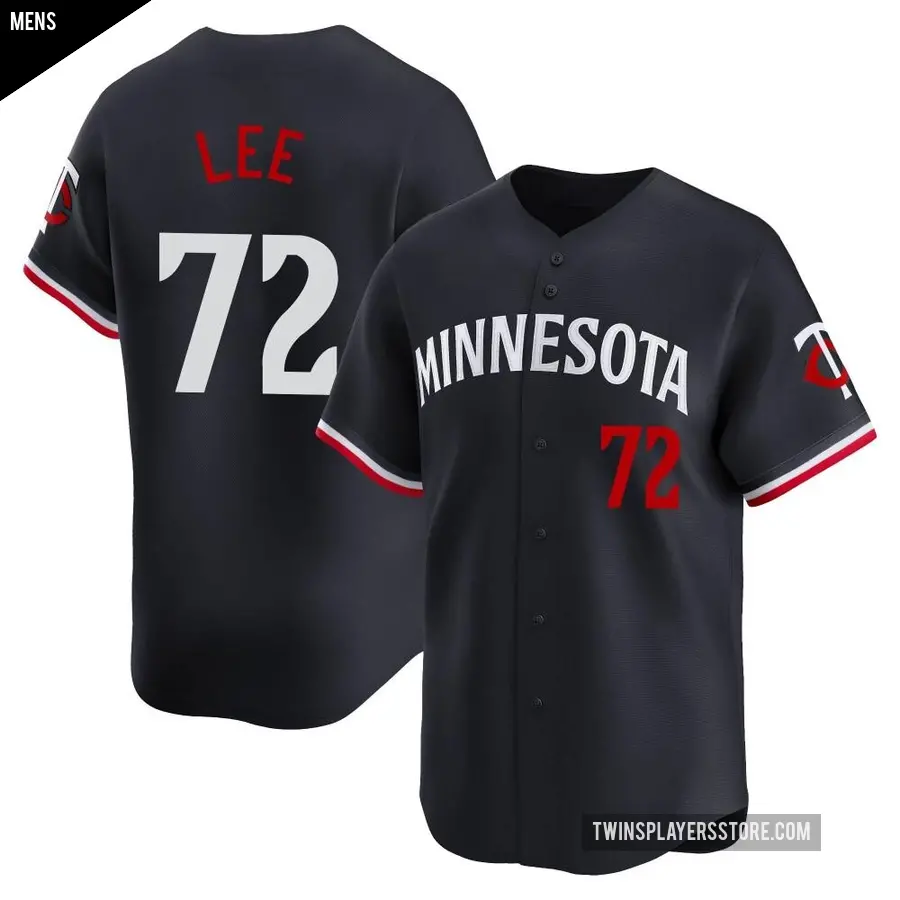 Men's Minnesota Twins ＃72 Brooks Lee Limited Navy Alternate Jersey