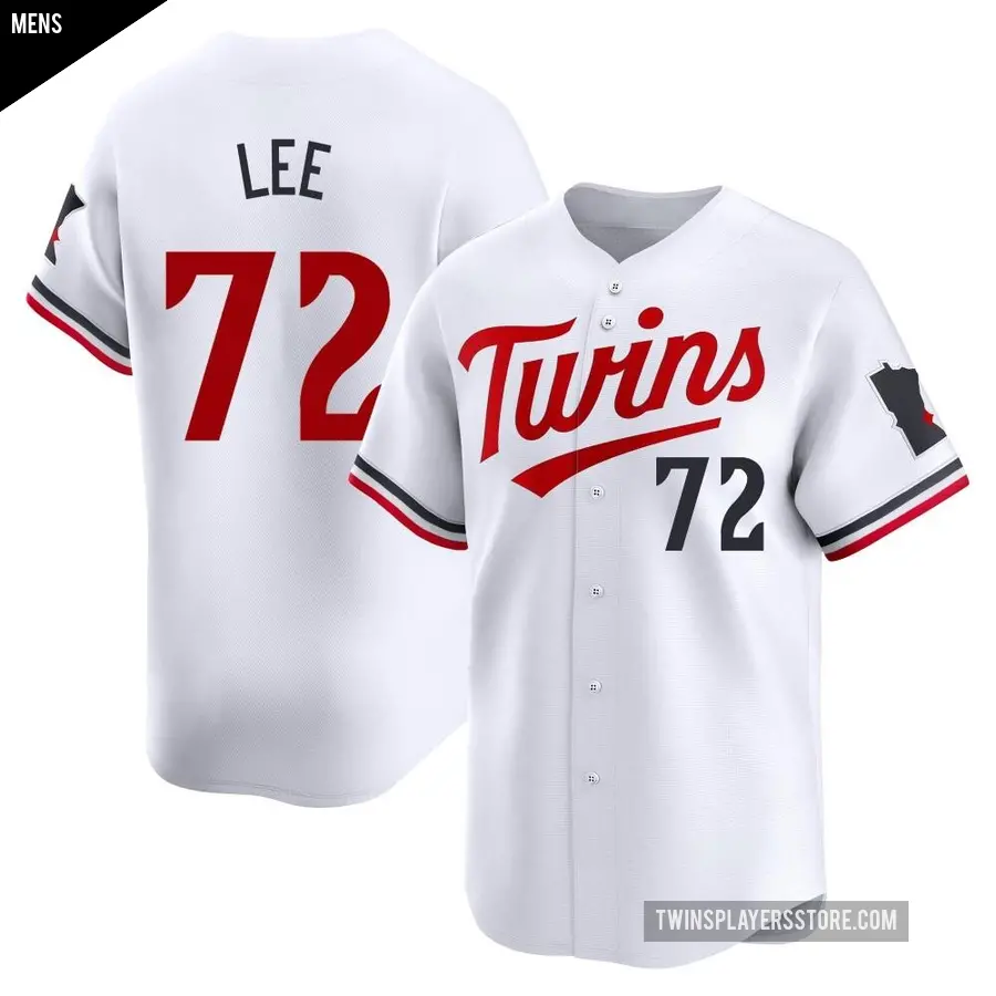 Men's Minnesota Twins ＃72 Brooks Lee Limited White Home Jersey