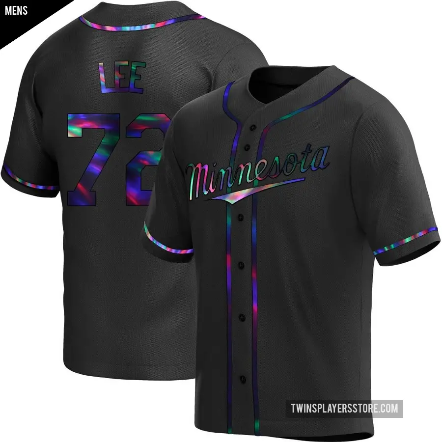 Men's Minnesota Twins ＃72 Brooks Lee Replica Black Holographic Alternate Jersey