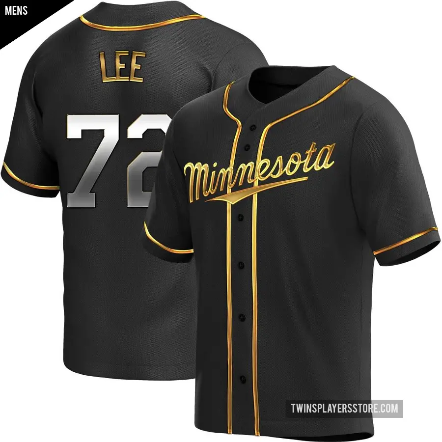 Men's Minnesota Twins ＃72 Brooks Lee Replica Gold Black en Alternate Jersey