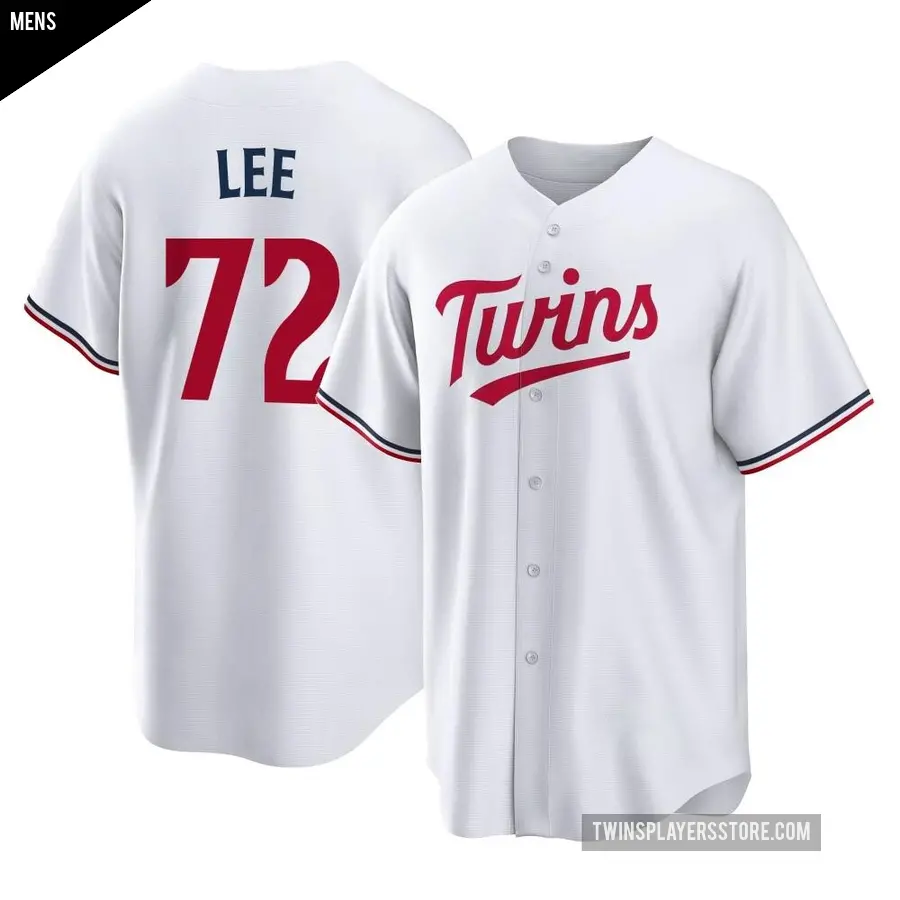 Men's Minnesota Twins ＃72 Brooks Lee Replica White Home Jersey