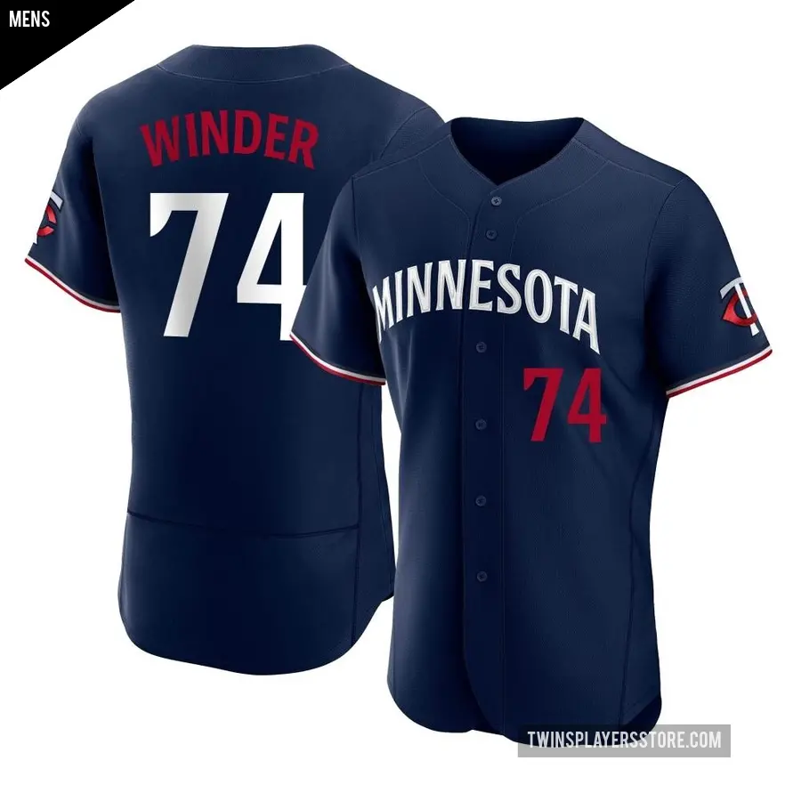 Men's Minnesota Twins ＃74 Josh Winder Authentic Navy Alternate Jersey