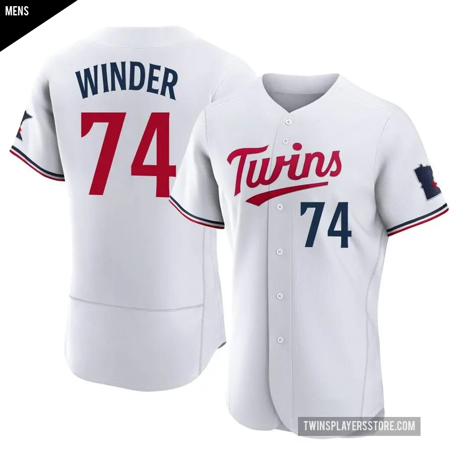 Men's Minnesota Twins ＃74 Josh Winder Authentic White Home Jersey