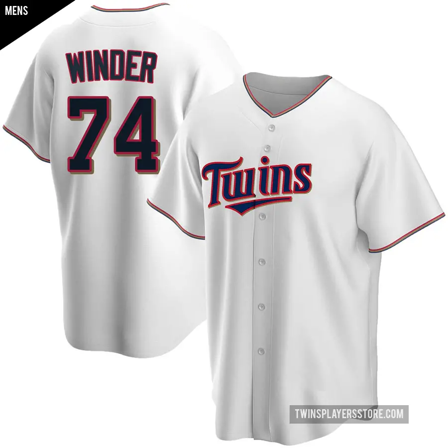 Men's Minnesota Twins ＃74 Josh Winder Replica White Home Jersey