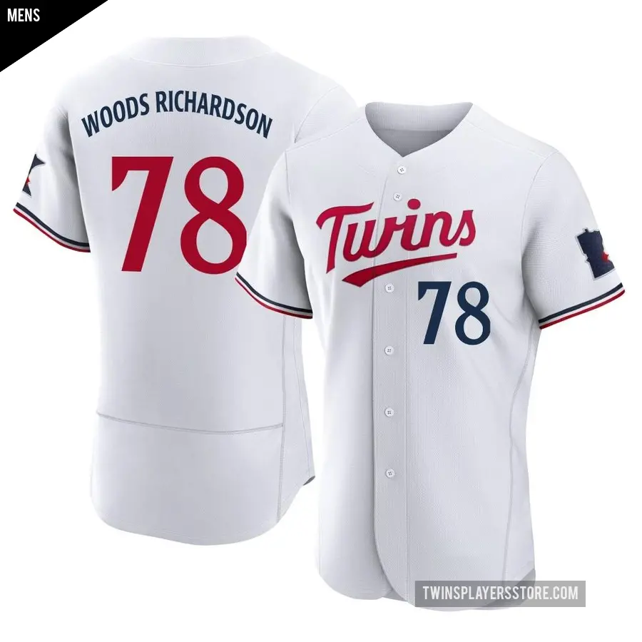 Men's Minnesota Twins ＃78 Simeon Woods Richardson Authentic White Home Jersey