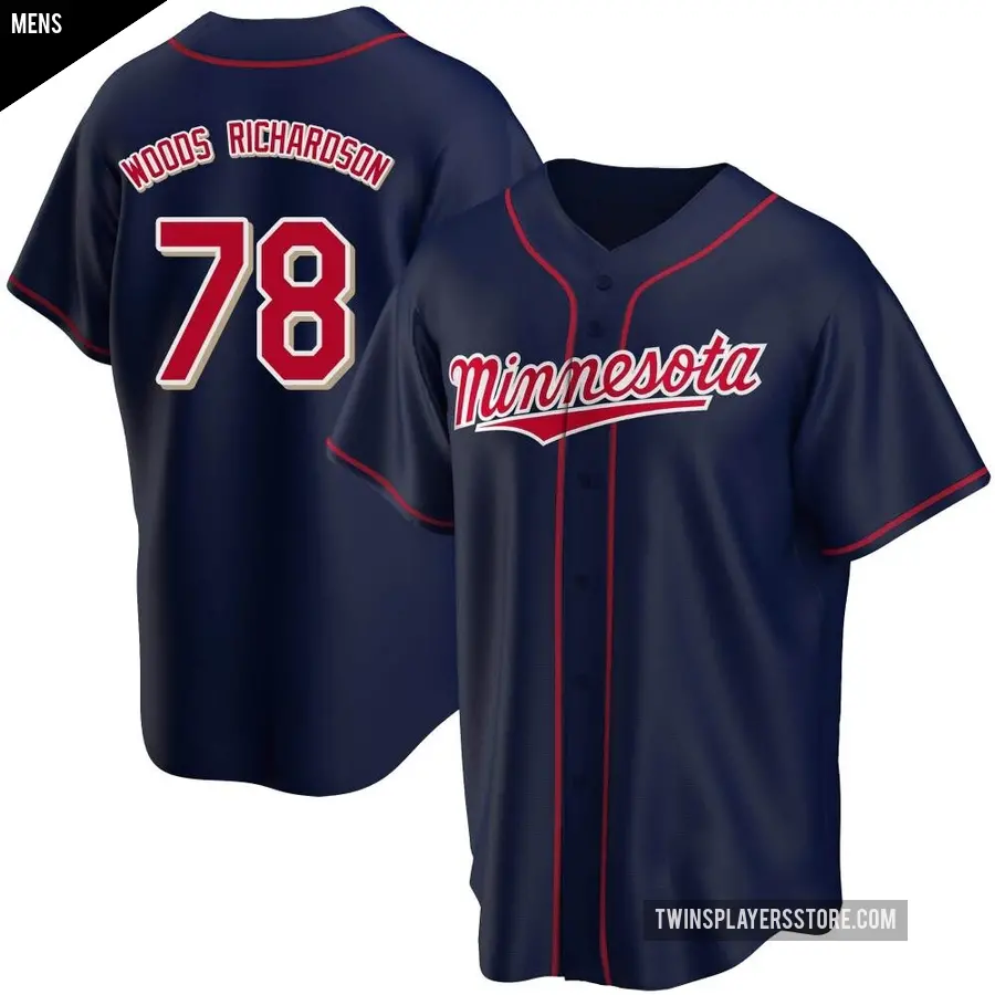 Men's Minnesota Twins ＃78 Simeon Woods Richardson Replica Navy Alternate Team Jersey