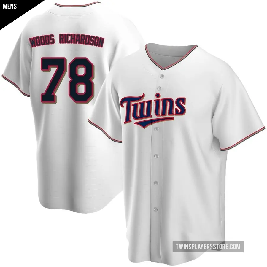 Men's Minnesota Twins ＃78 Simeon Woods Richardson Replica White Home Jersey