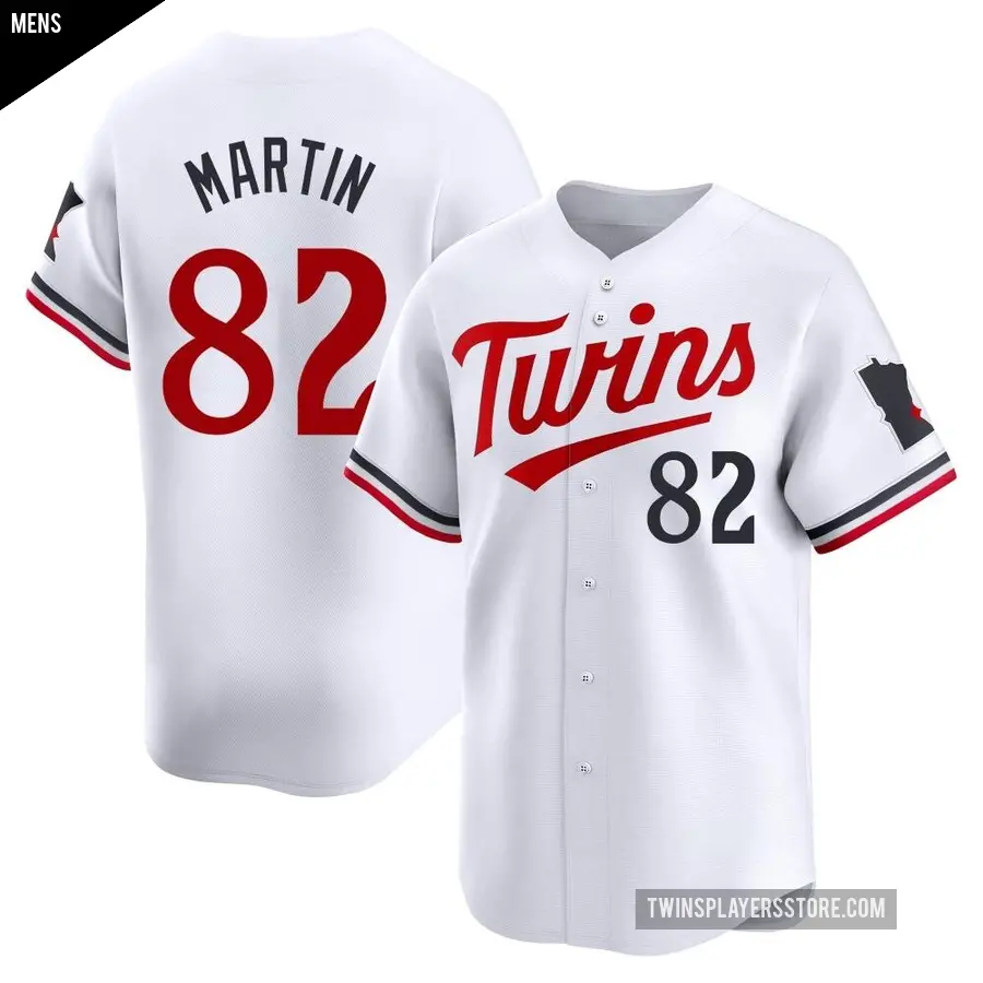 Men's Minnesota Twins ＃82 Austin Martin Limited White Home Jersey