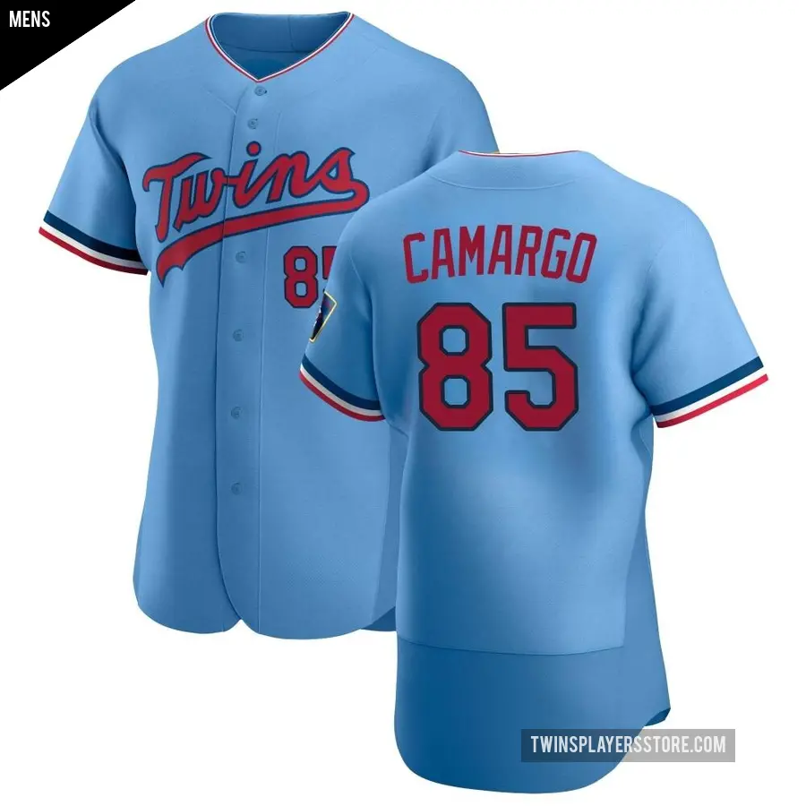 Men's Minnesota Twins ＃85 Jair Camargo Authentic Light Blue Alternate Jersey