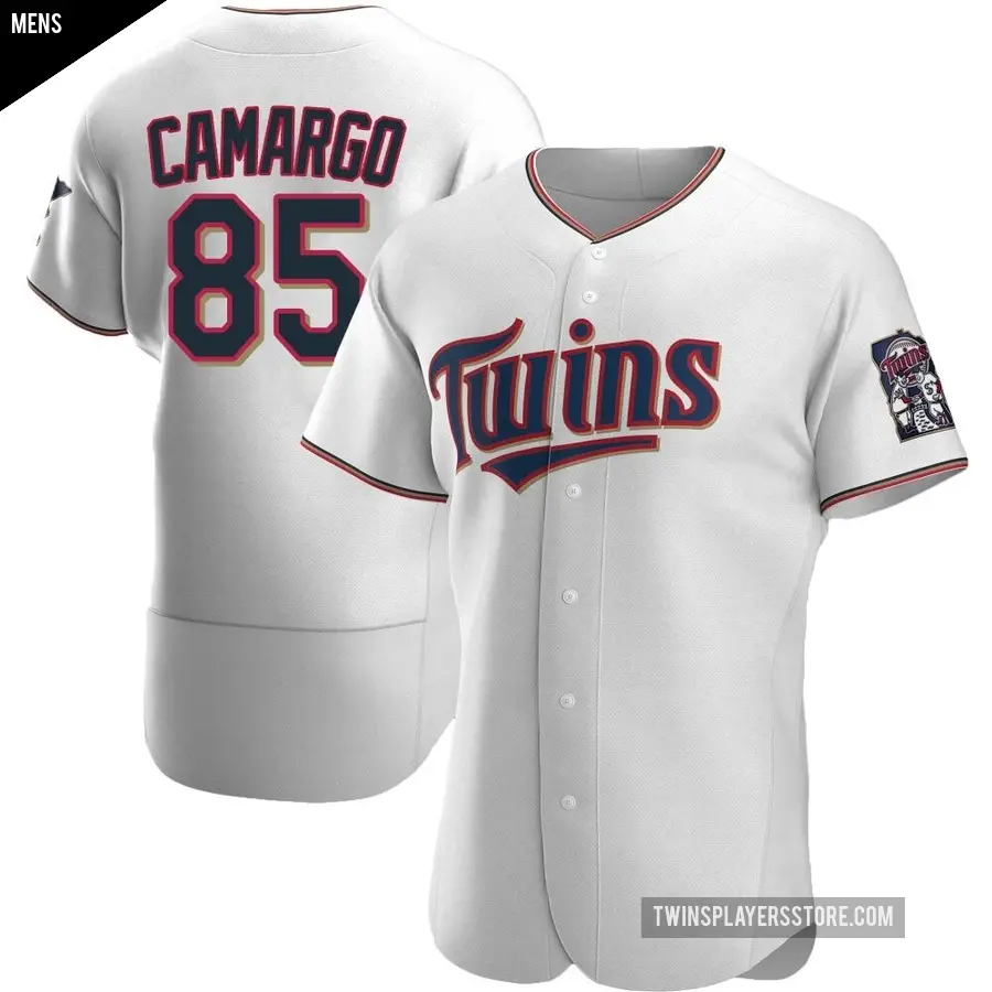 Men's Minnesota Twins ＃85 Jair Camargo Authentic White Home Jersey