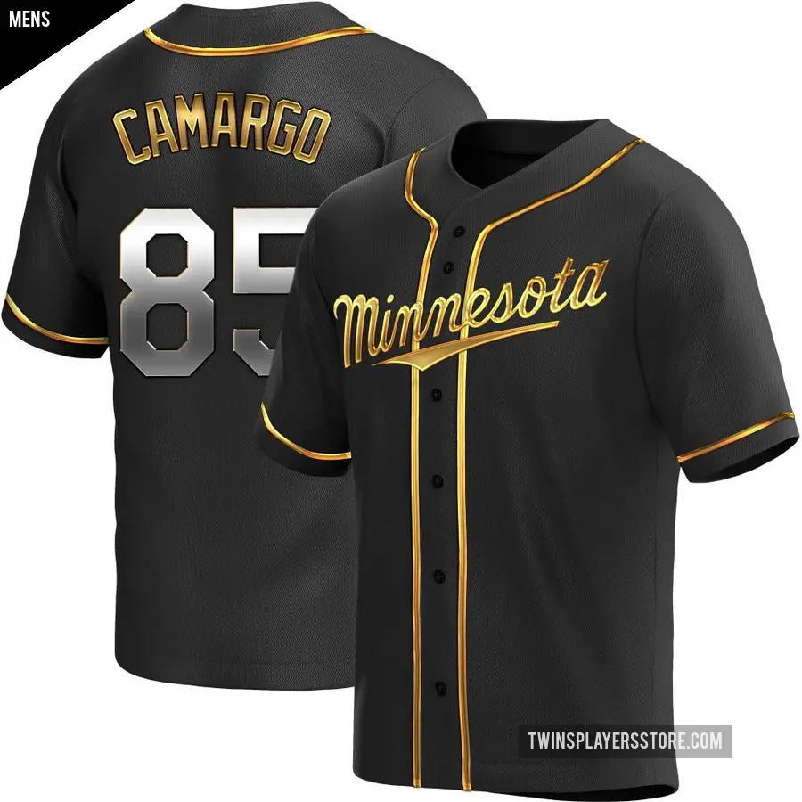 Men's Minnesota Twins ＃85 Jair Camargo Replica Gold Black en Alternate Jersey