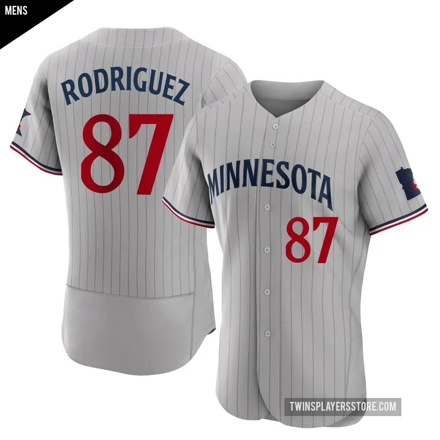 Men's Minnesota Twins ＃87 Emmanuel Rodriguez Authentic Gray Road Jersey