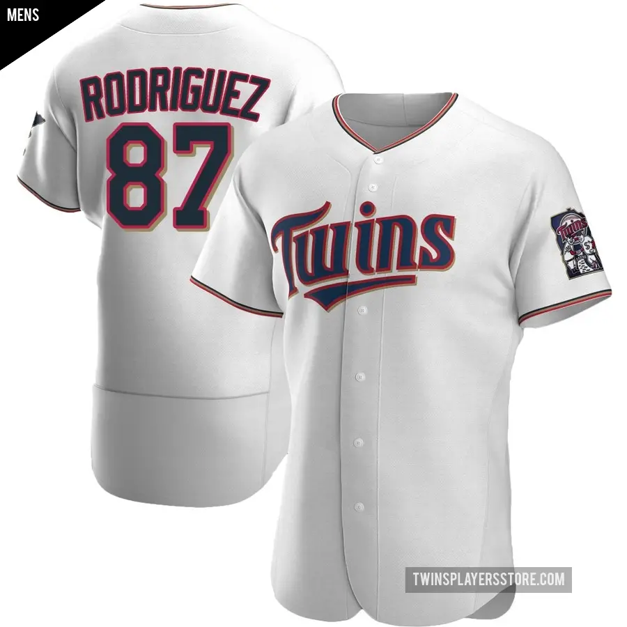 Men's Minnesota Twins ＃87 Emmanuel Rodriguez Authentic White Home Jersey