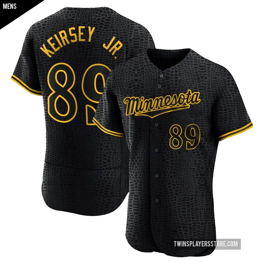 Men's Minnesota Twins ＃89 DaShawn Keirsey Jr. Authentic Black Snake Skin City Jersey