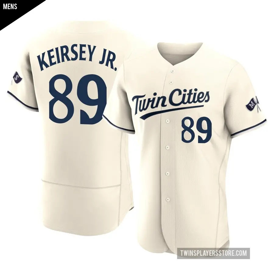 Men's Minnesota Twins ＃89 DaShawn Keirsey Jr. Authentic Cream Alternate 2023 Jersey