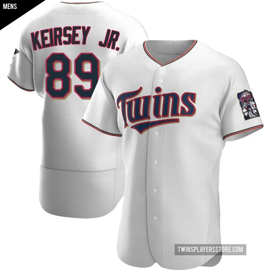 Men's Minnesota Twins ＃89 DaShawn Keirsey Jr. Authentic White Home Jersey