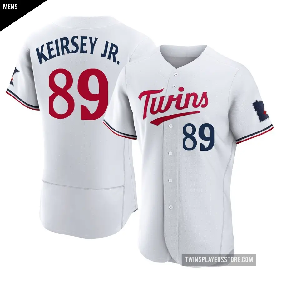 Men's Minnesota Twins ＃89 DaShawn Keirsey Jr. Authentic White Home Jersey