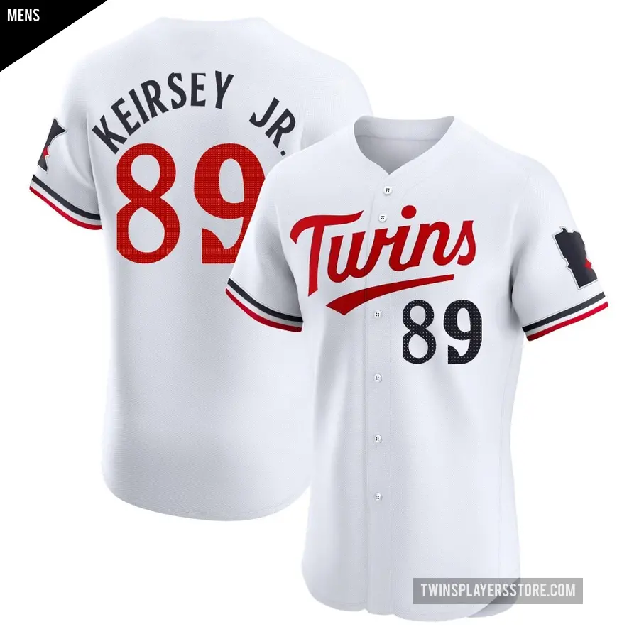 Men's Minnesota Twins ＃89 DaShawn Keirsey Jr. Elite White Home Jersey