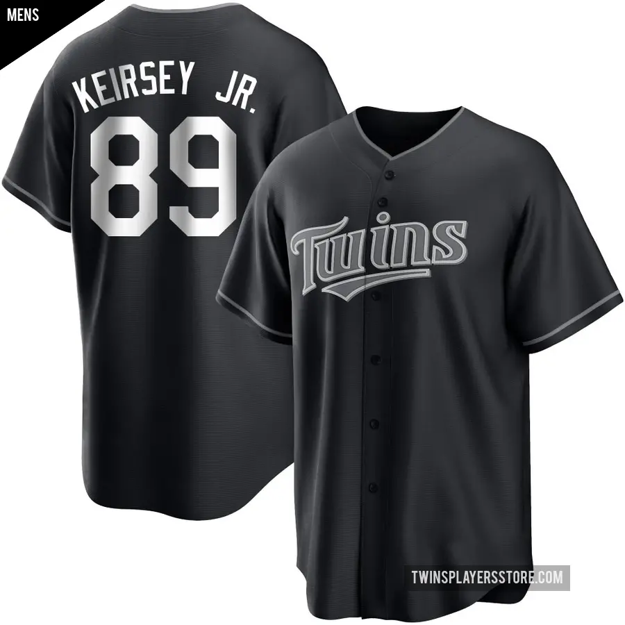 Men's Minnesota Twins ＃89 DaShawn Keirsey Jr. Replica Black/White Jersey