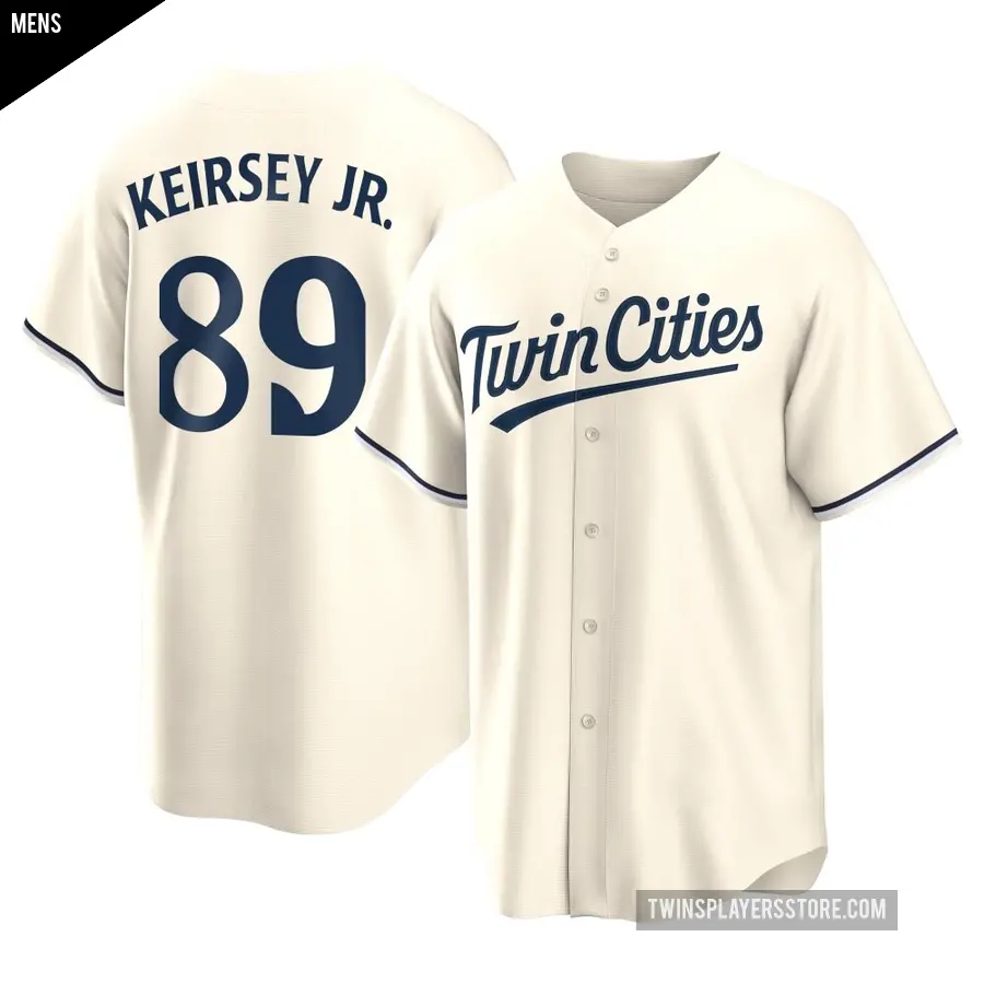 Men's Minnesota Twins ＃89 DaShawn Keirsey Jr. Replica Cream Alternate Jersey