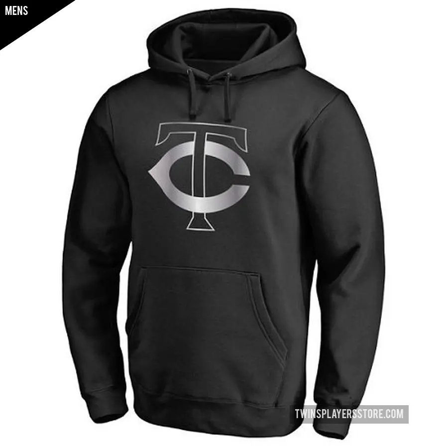 Men's Minnesota Twins Black Platinum Collection Pullover Hoodie -