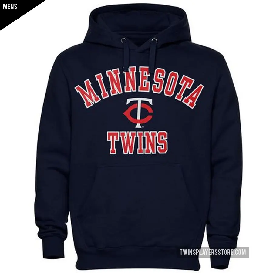 Men's Minnesota Twins Navy Blue Stitches Fastball Fleece Pullover Hoodie -