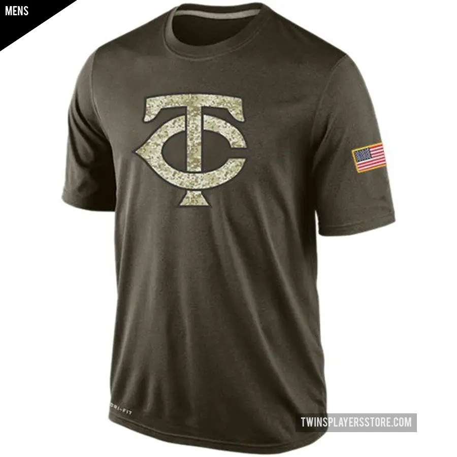 Men's Minnesota Twins Olive Dri-Fit Salute To Service KO Performance T-Shirt