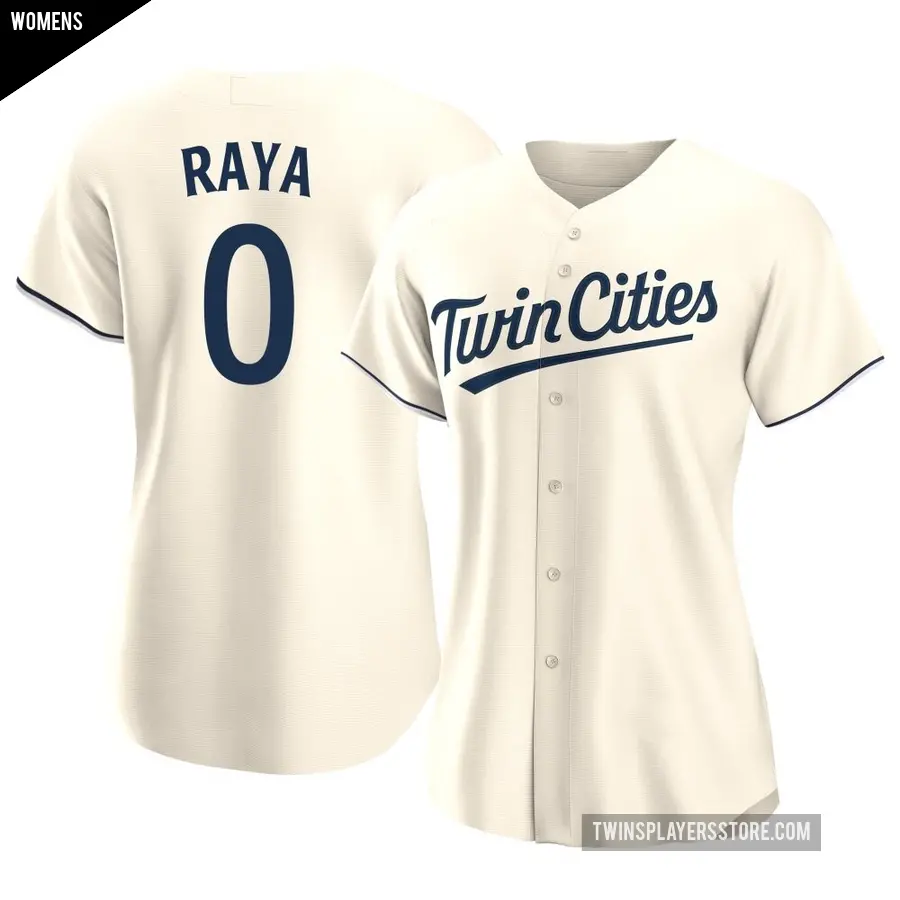 Women's Minnesota Twins ＃0 Marco Raya Authentic Cream Alternate Jersey