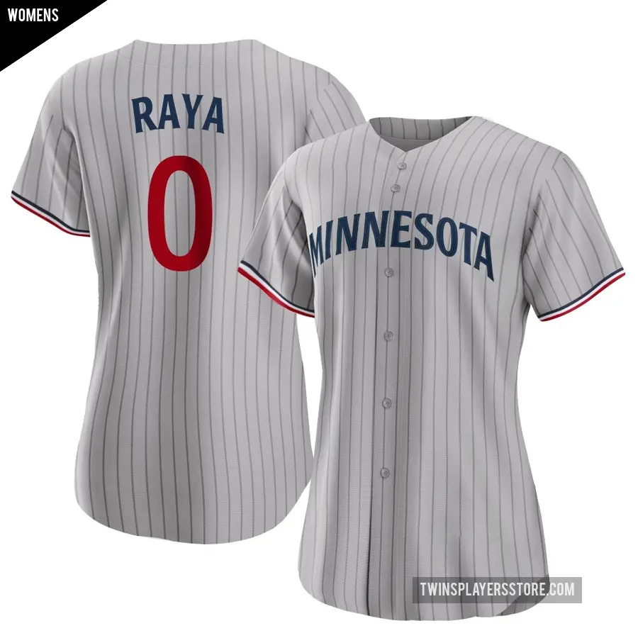 Women's Minnesota Twins ＃0 Marco Raya Authentic Gray Road Jersey