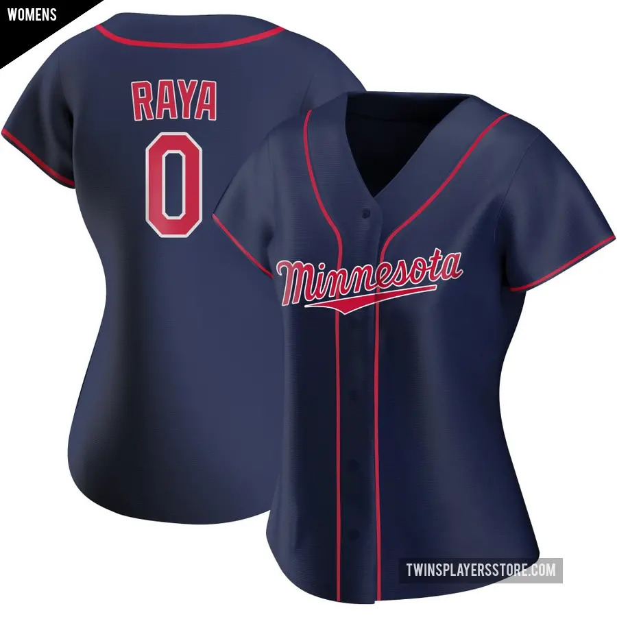 Women's Minnesota Twins ＃0 Marco Raya Authentic Navy Alternate Team Jersey