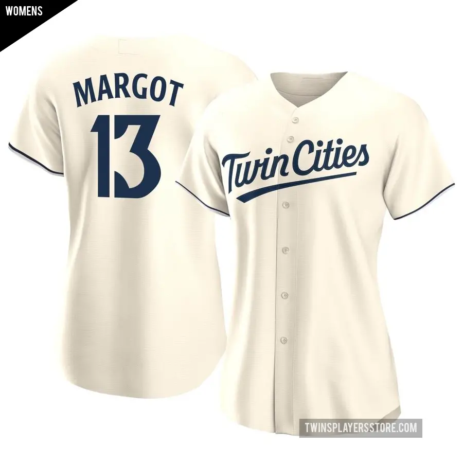 Women's Minnesota Twins ＃13 Manuel Margot Authentic Cream Alternate Jersey