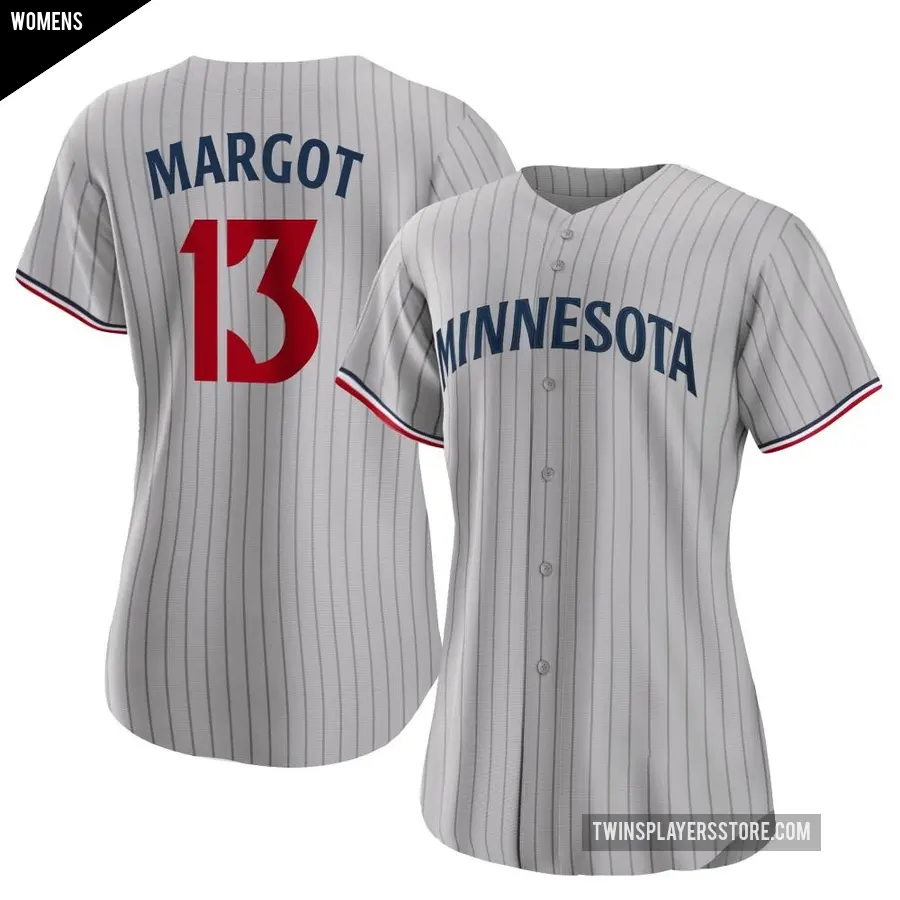 Women's Minnesota Twins ＃13 Manuel Margot Authentic Gray Road Jersey